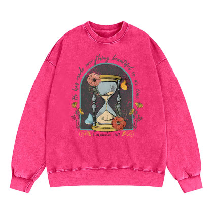 He Has Made Everything Beauty Christian Washed Sweatshirt