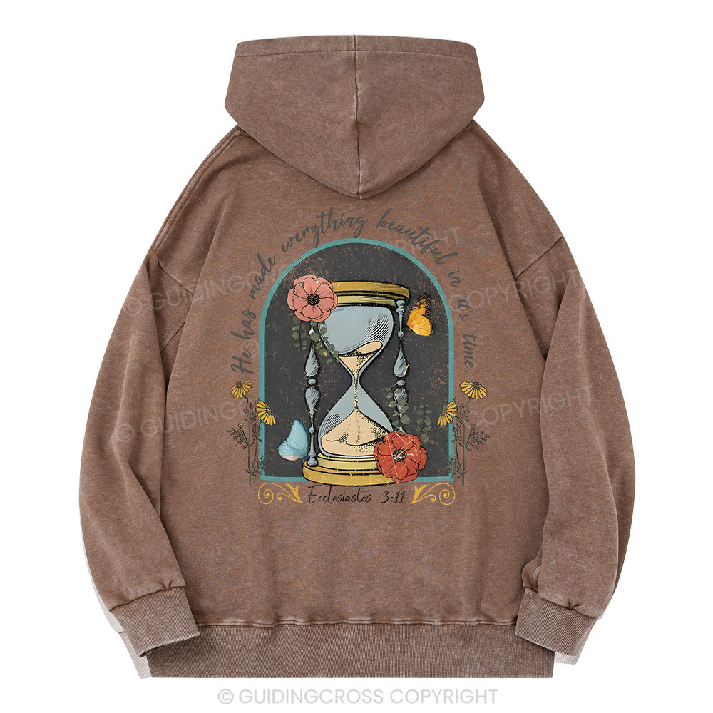 He Has Made Everything Beauty Christian Washed Hoodie