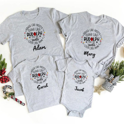 Personalized Dance Like Frosty Christmas Family Matching Shirts