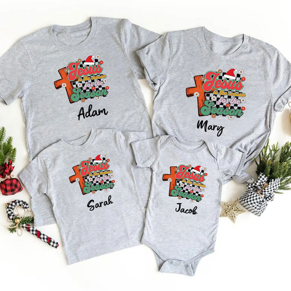 Personalized Jesus Is The Reason For The Season Family Matching Shirts