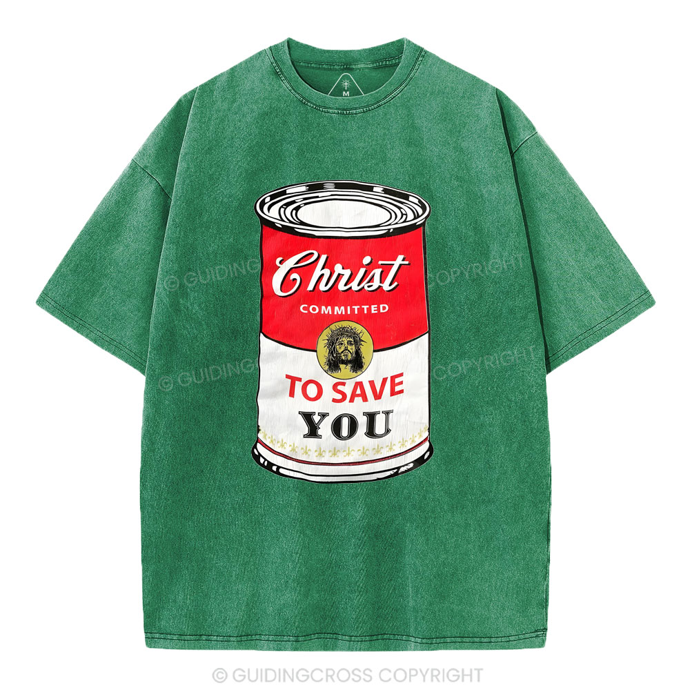 Christ Committed To Save Christian Washed T-Shirt
