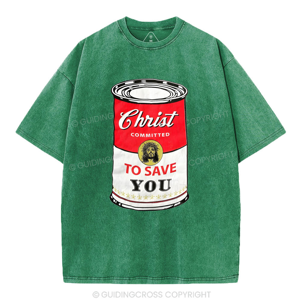 Christ Committed To Save Christian Washed T-Shirt