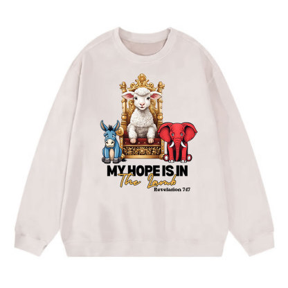 My Hope Is In The Lamb Christian Washed Sweatshirt