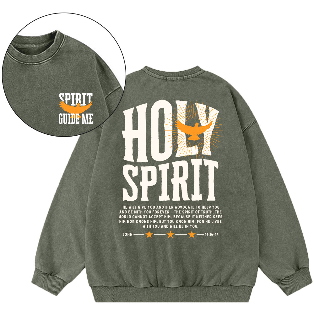 Spirit Guide Me Christian Washed Sweatshirt