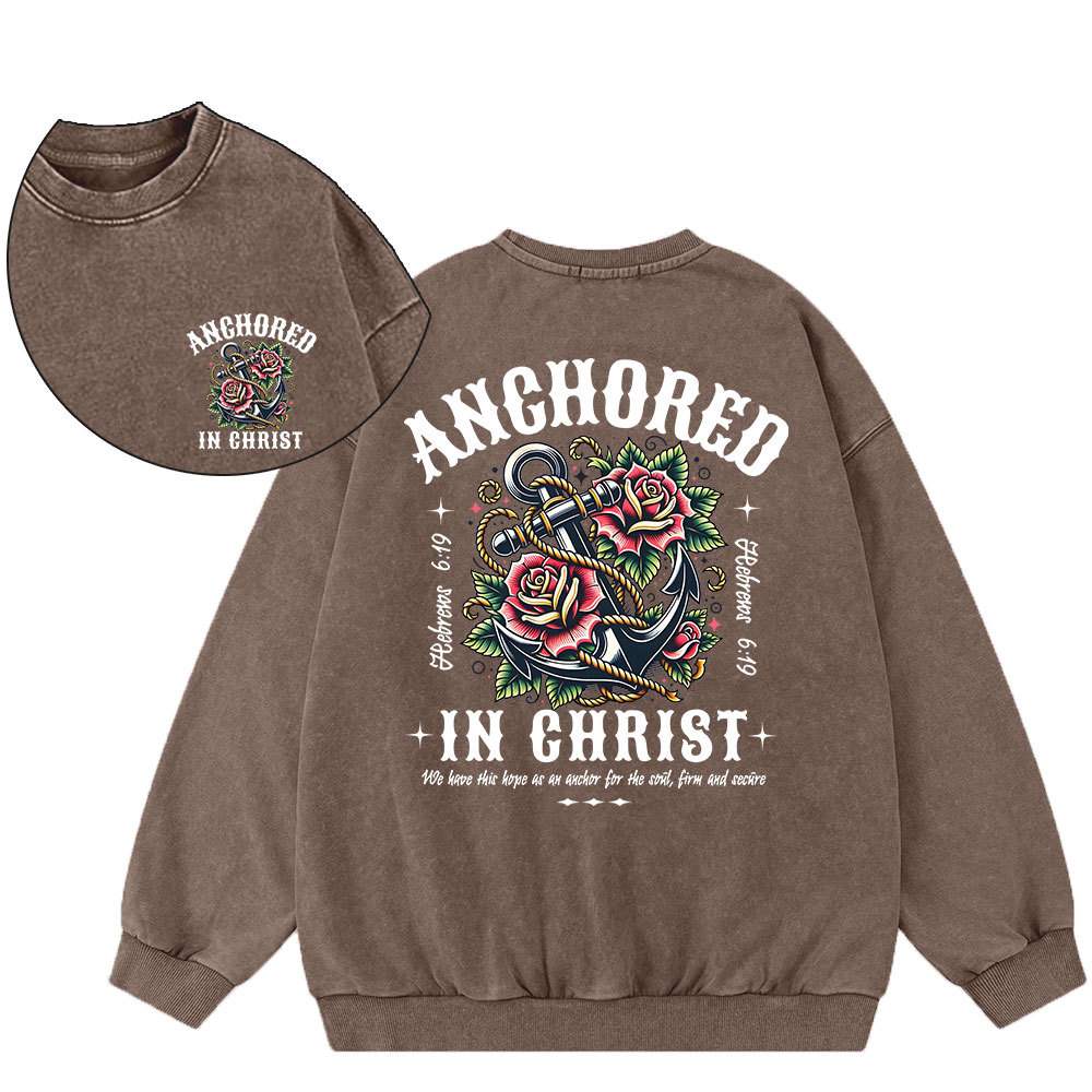 Anchored Christian Washed Sweatshirt