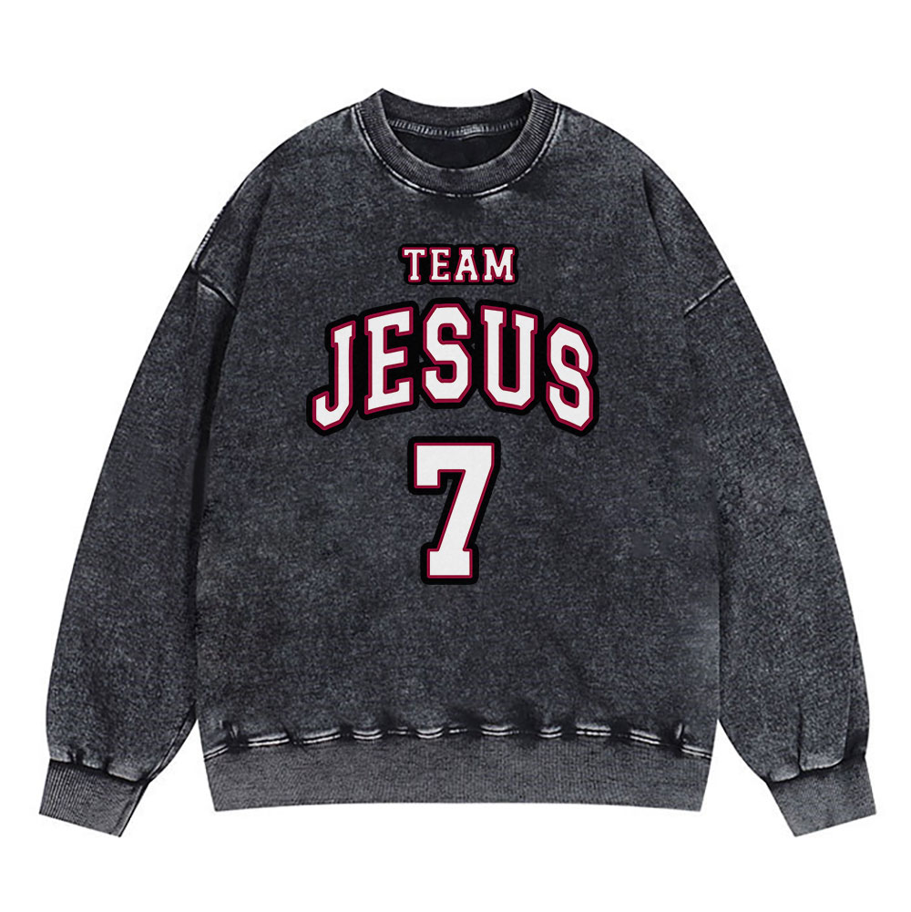 Jesus Team Christian Washed Sweatshirt
