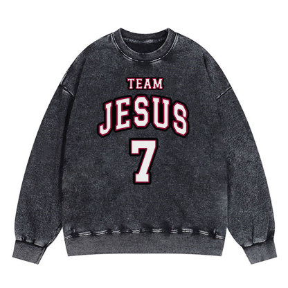 Jesus Team Christian Washed Sweatshirt