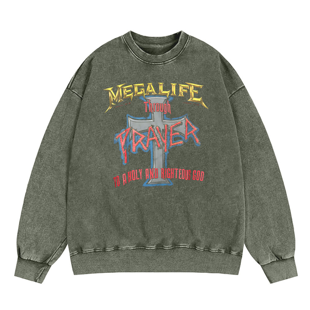 Prayer Christian Washed Sweatshirt