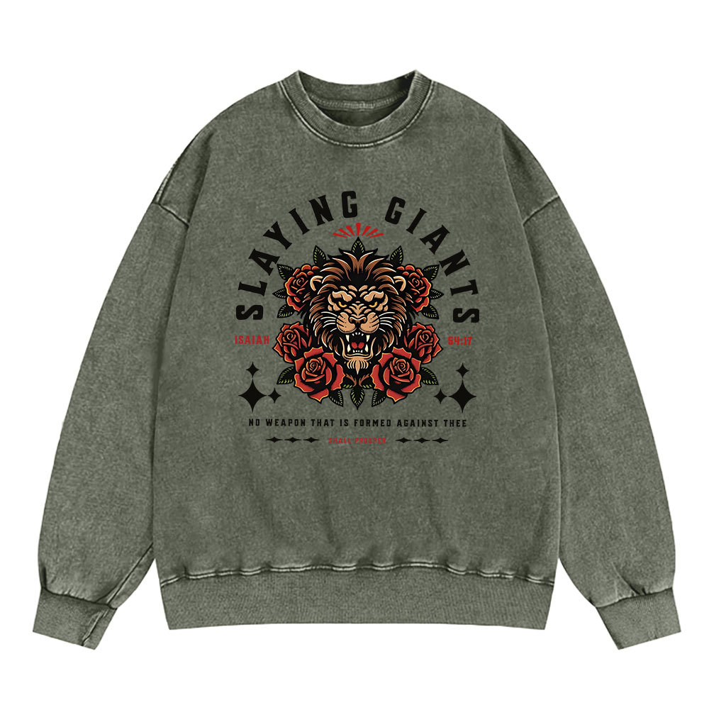 Slaying Giants Christian Washed Sweatshirt