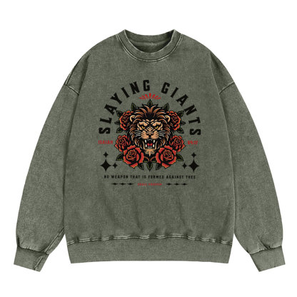 Slaying Giants Christian Washed Sweatshirt