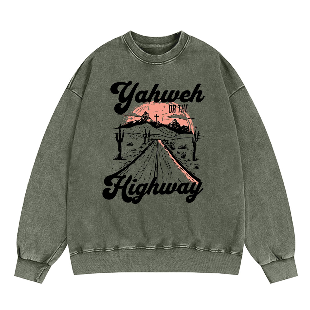 Yahweh Christian Washed Sweatshirt