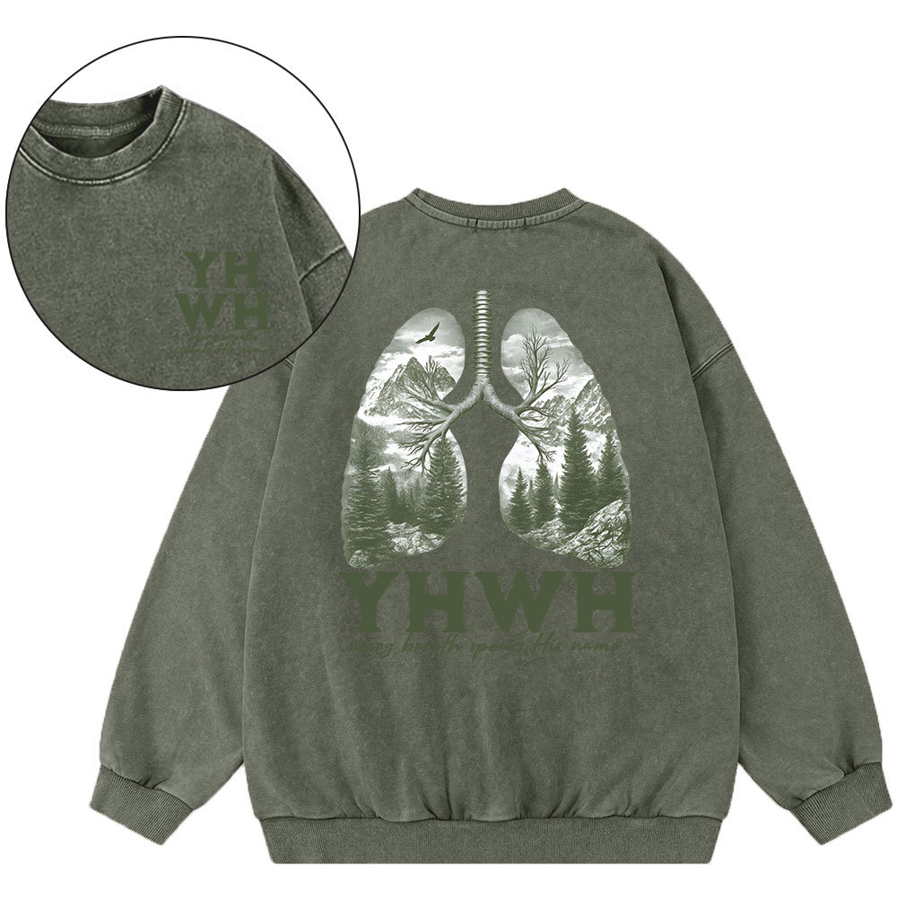 YHWH Christian Washed Sweatshirt