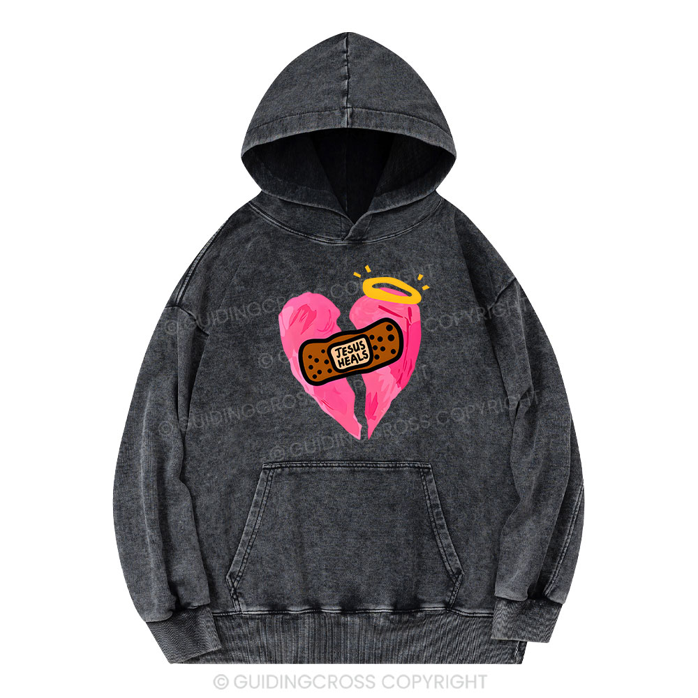 Jesus Heals Christian Washed Hoodie
