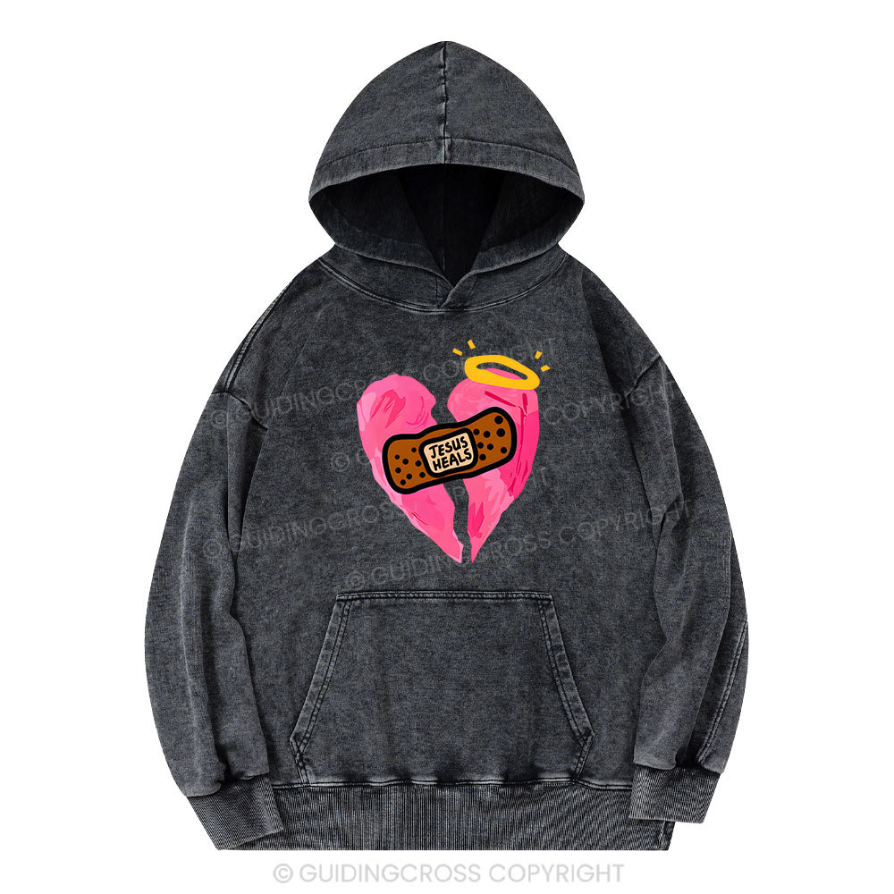 Jesus Heals Christian Washed Hoodie