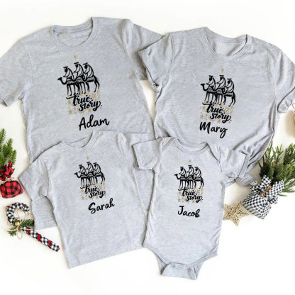 Personalized True Story Christmas Family Matching Shirts