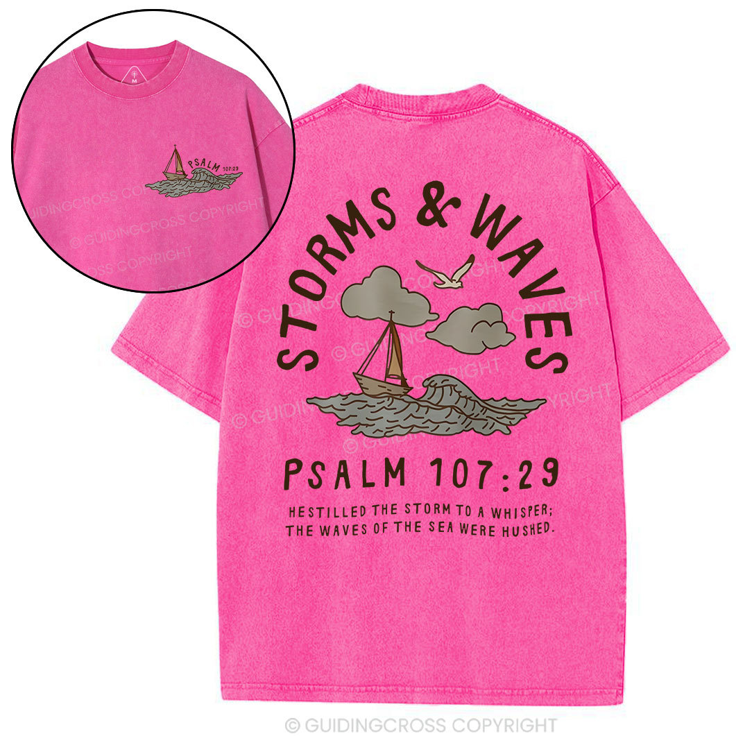 Storms And Waves Chirstian Washed T-Shirt