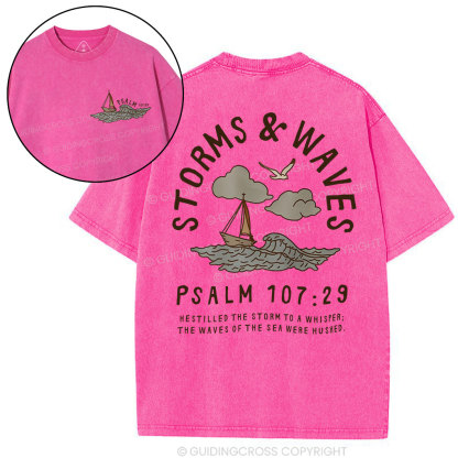 Storms And Waves Chirstian Washed T-Shirt