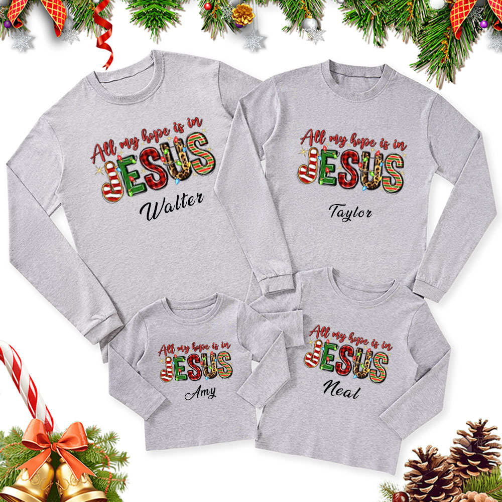 Sample Christmas Family Matching Long Sleeve T-Shirt Sale - GuidingCross