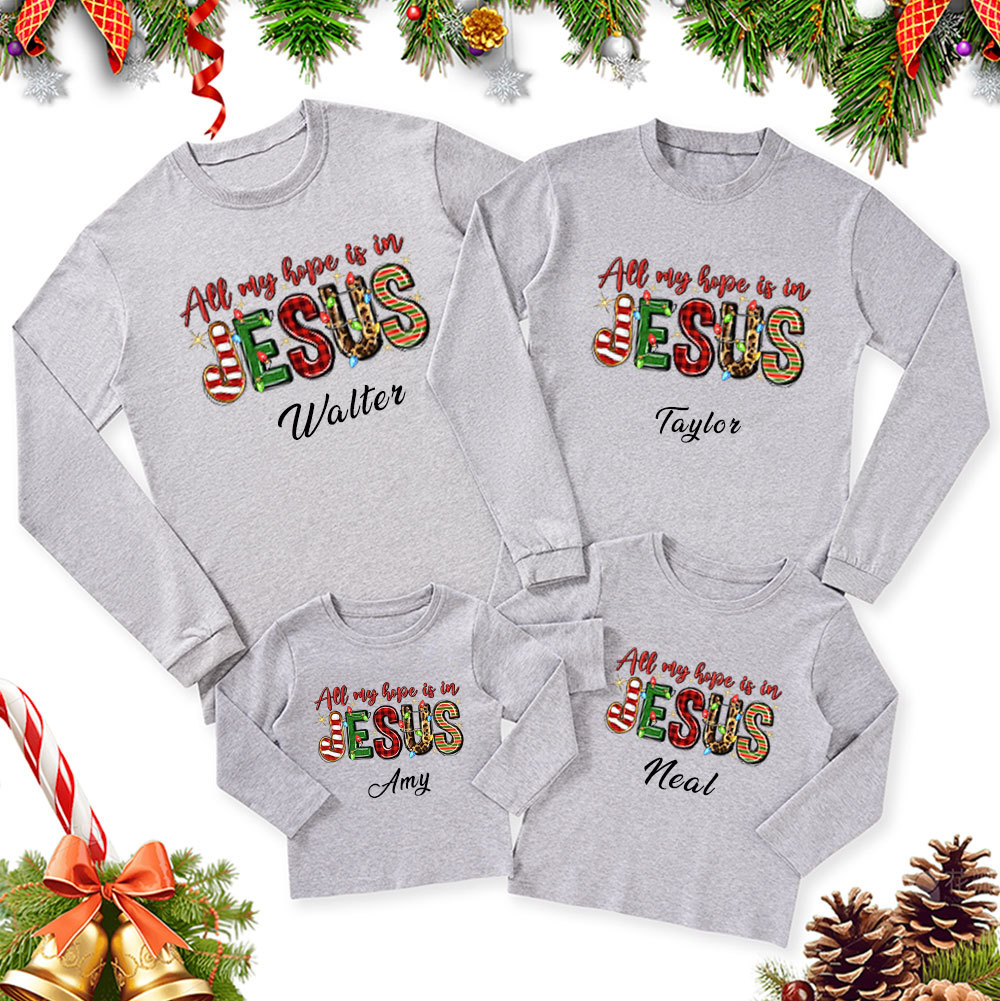 Sample Christmas Family Matching Long Sleeve T-Shirt Sale - GuidingCross