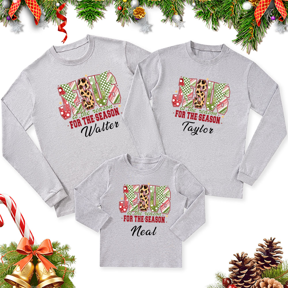 Sample Christmas Family Matching Long Sleeve T-Shirt Sale - GuidingCross
