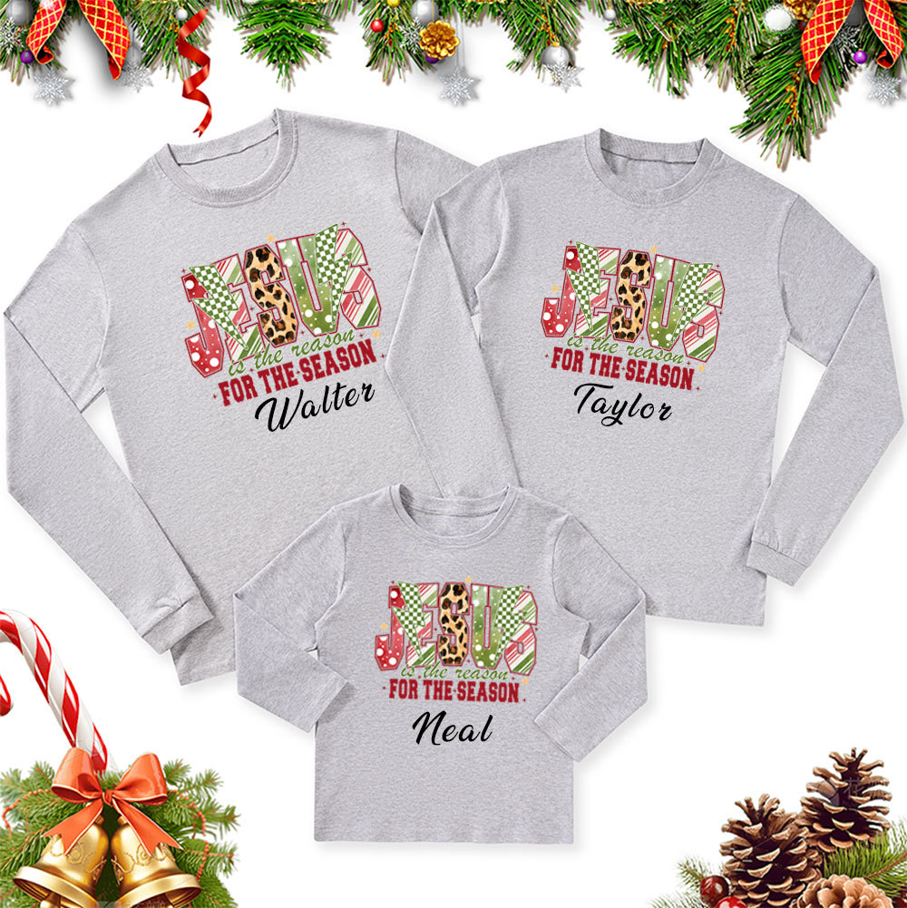 Sample Christmas Family Matching Long Sleeve T-Shirt Sale - GuidingCross