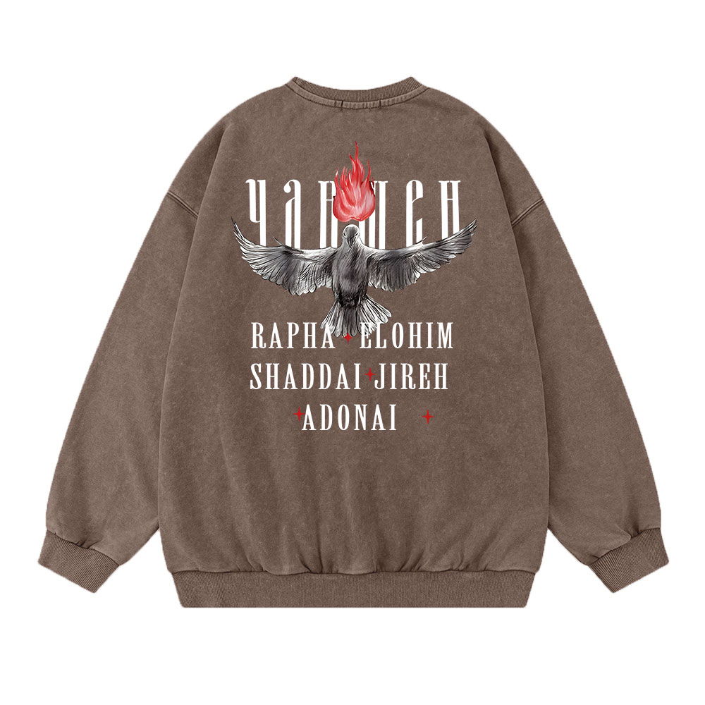 Yahweh Christian Washed Sweatshirt