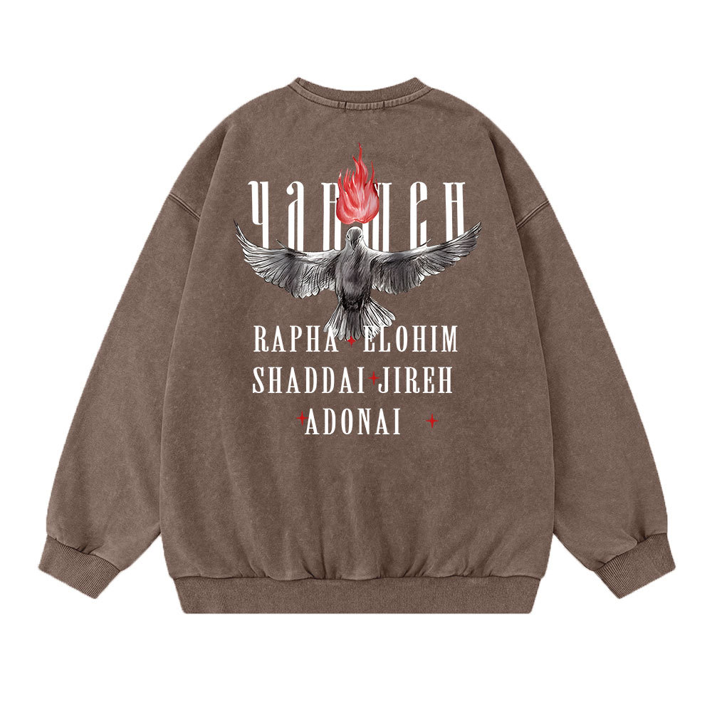 Yahweh Christian Washed Sweatshirt