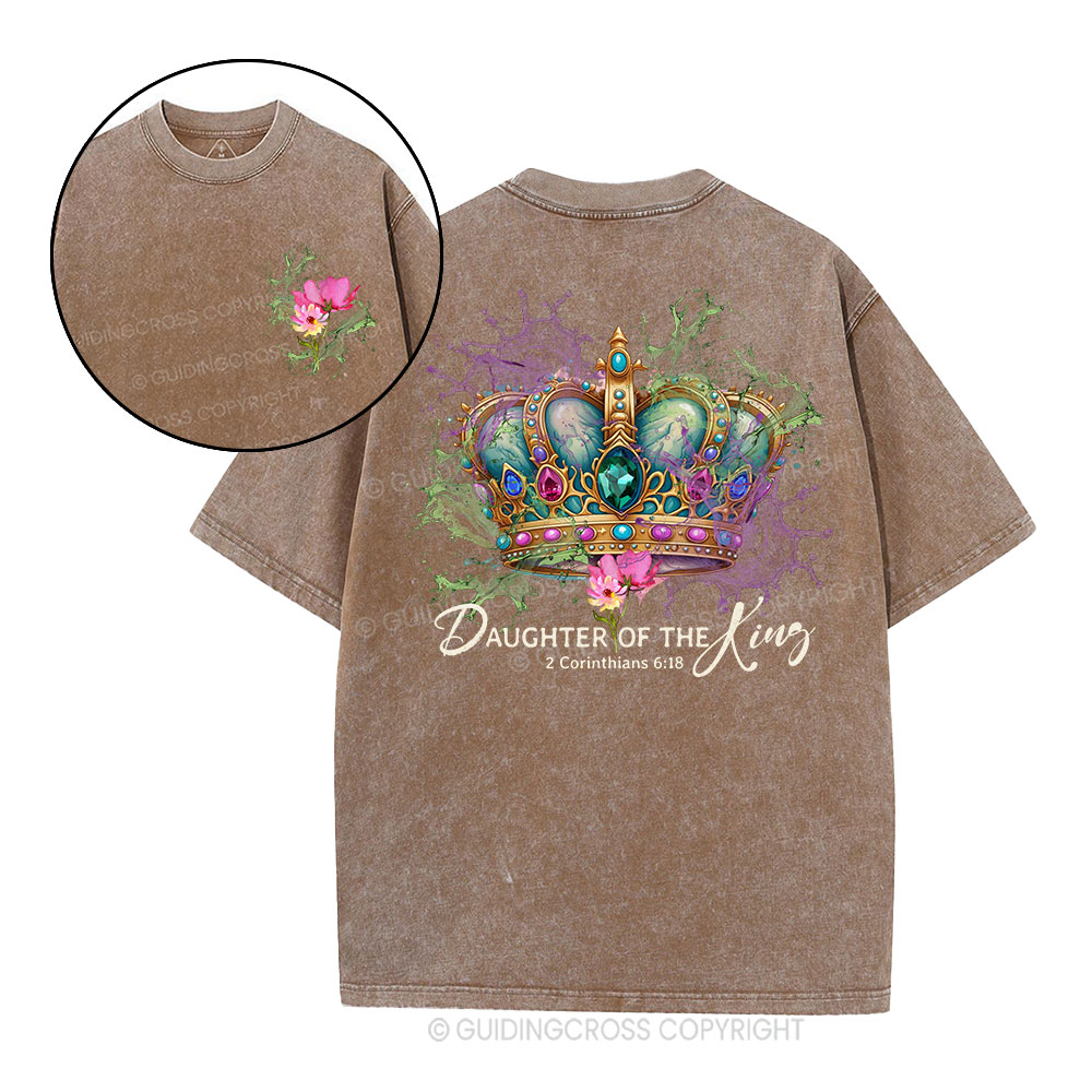 Jesus Daughter Of King Christian Washed T-Shirt