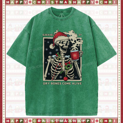 Dry Bones Come Alive Christmas Christian Washed T-Shirt