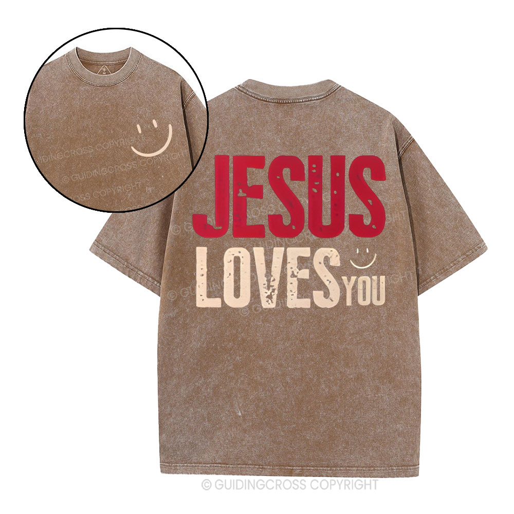 Jesus Loves You Christian Washed T-Shirt