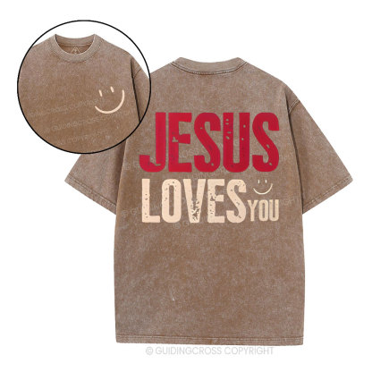 Jesus Loves You Christian Washed T-Shirt