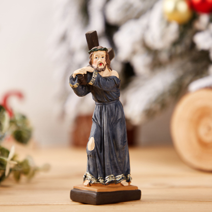Jesus Figure Carrying the Cross Resin Christian Ornaments