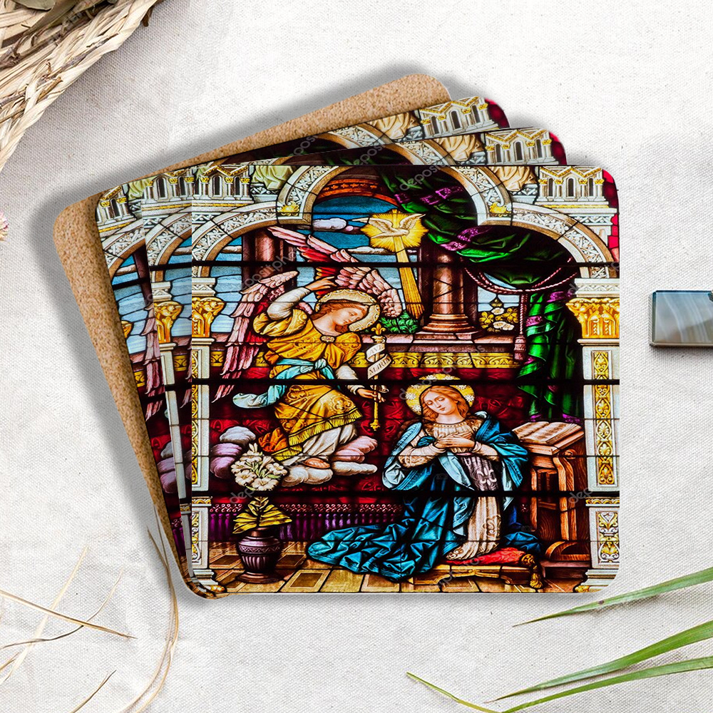 The Virgin Mary Christian Wooden Printed Coasters 