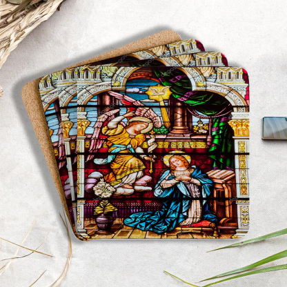 The Virgin Mary Christian Wooden Printed Coasters 