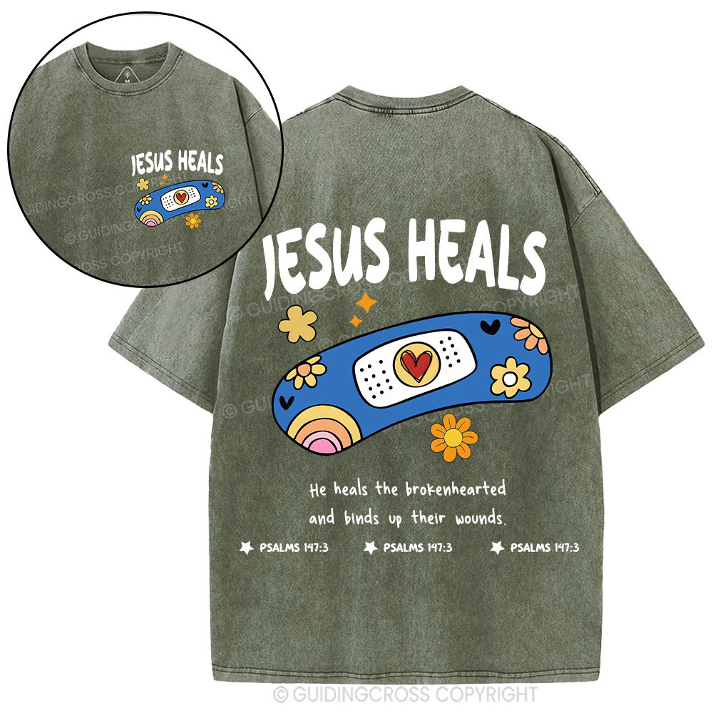 Jesus Heals Christian Washed T-Shirt