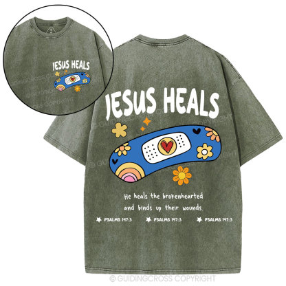 Jesus Heals Christian Washed T-Shirt