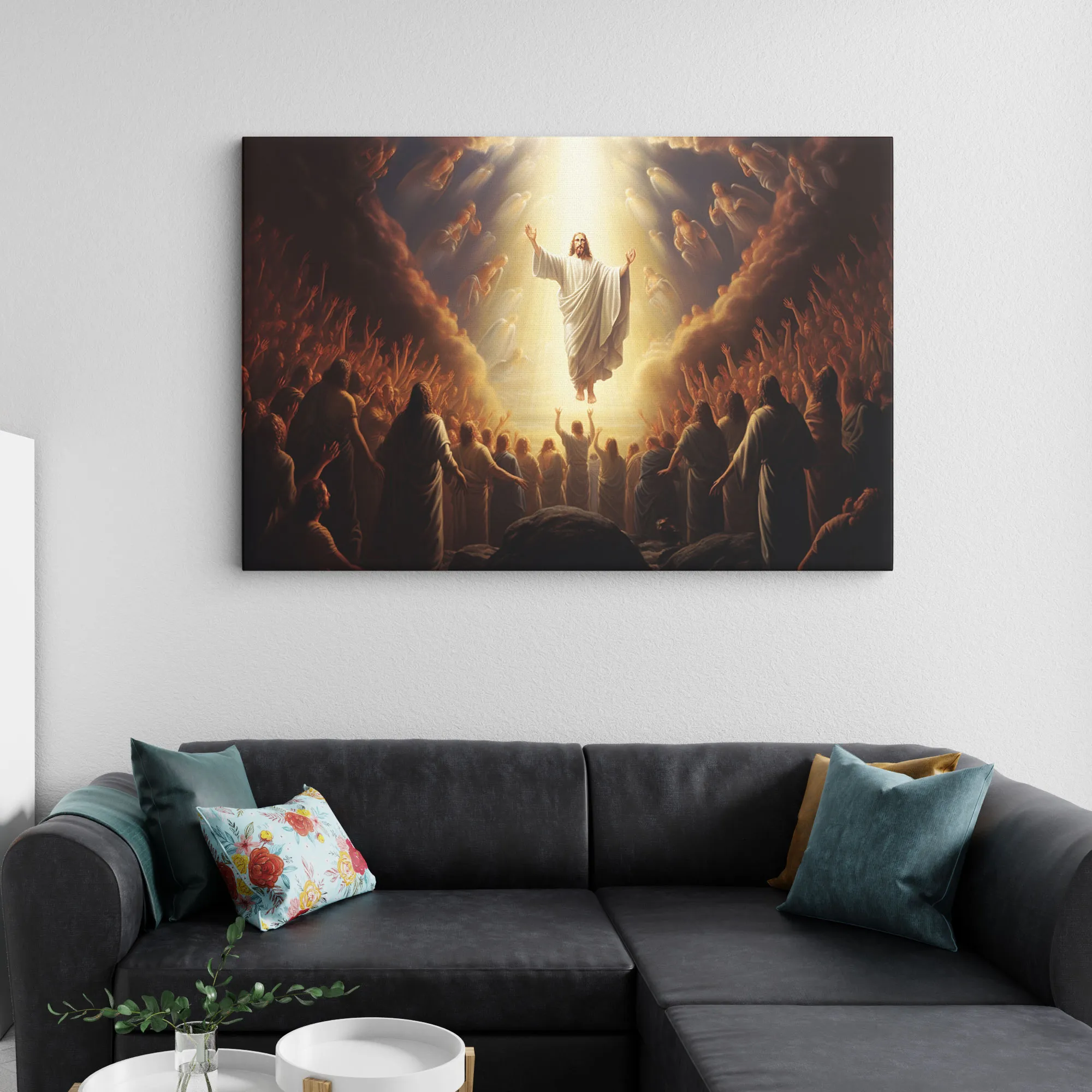 Resurrection And Ascension Of Jesus Christ Canvas Wall Art