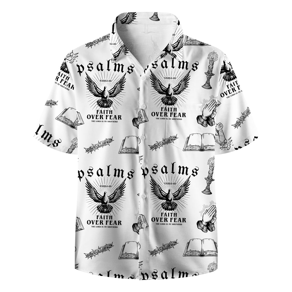 Faith Over Fear White Christian Hawaiian Shirt