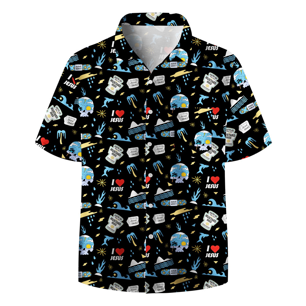 Faith As Small As A Mustard Seed Black Christian Hawaiian Shirt