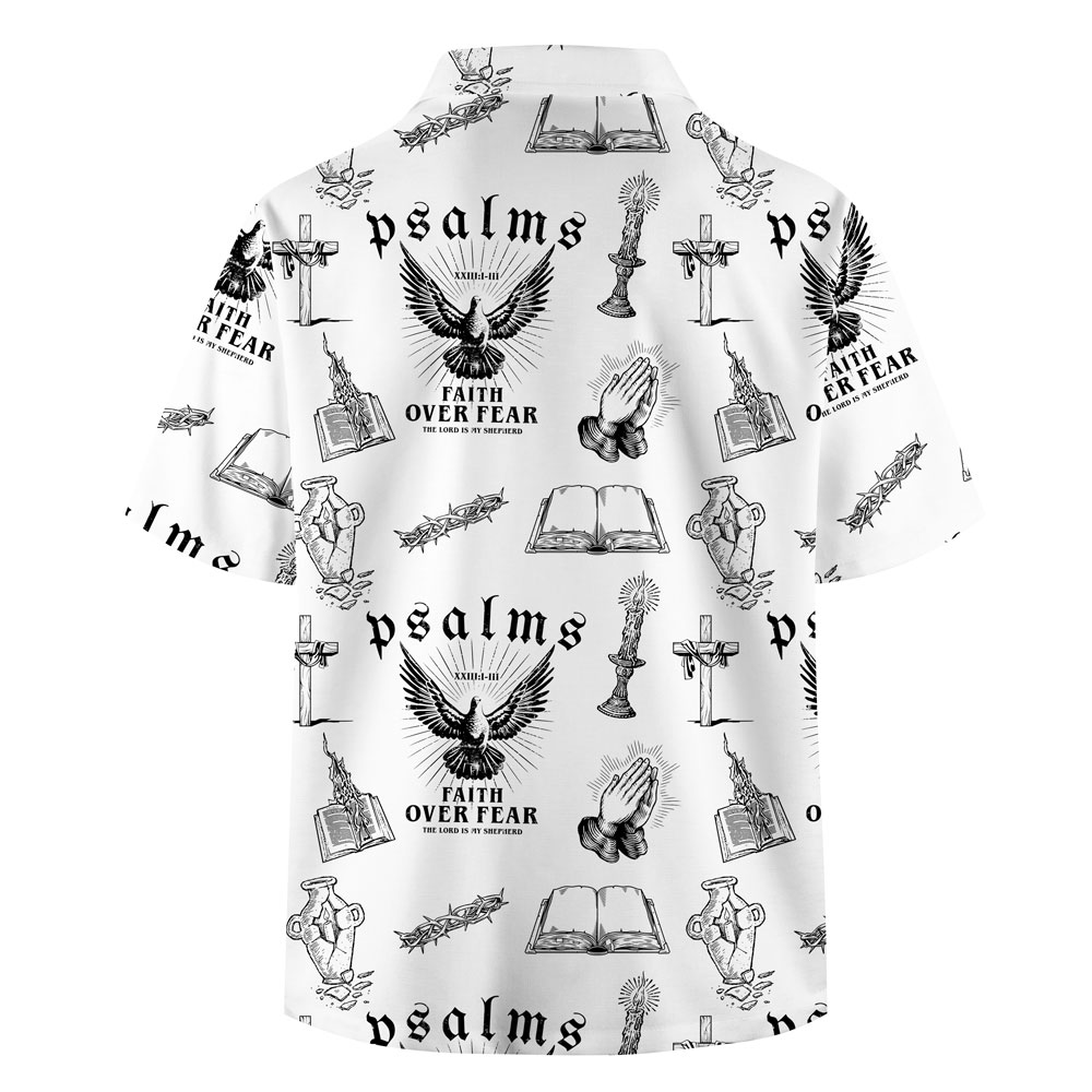 Faith Over Fear White Christian Hawaiian Shirt