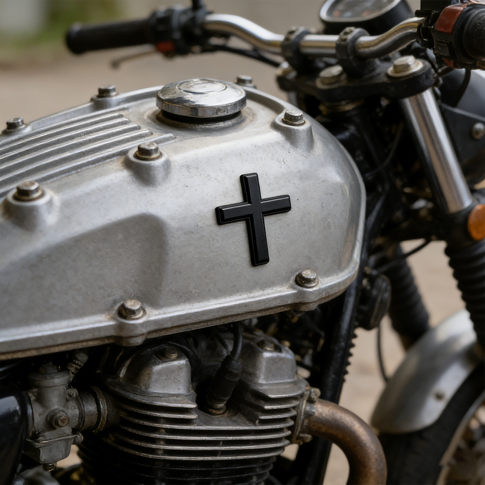 Christian 3D Metal Cross Car Emblem Sticker