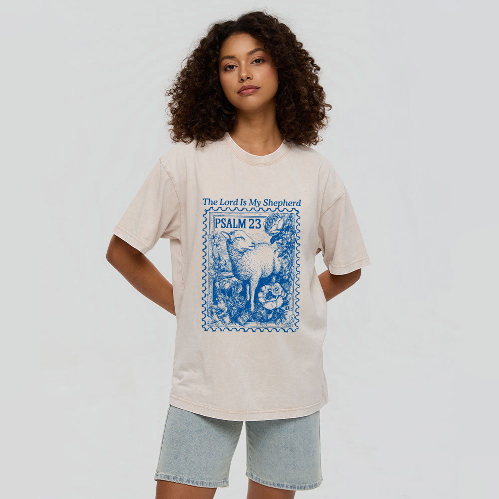 The Lord Is My Shepherd Christian Washed T-Shirt