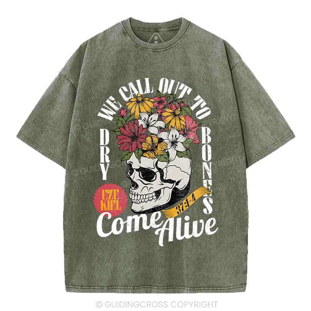 Dry Bones Come Alive Christian Washed T-Shirt