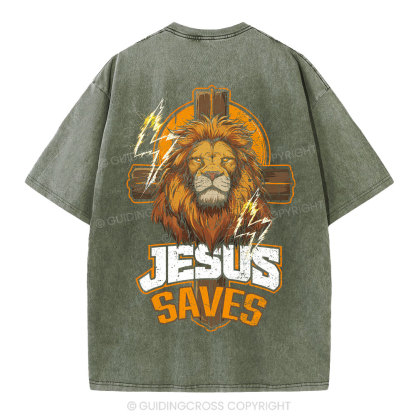 Jesus Saves Christian Washed T-Shirt