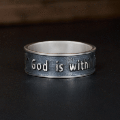 God is within Her - Bible Verse Psalm 46:5 Sterling Silver Band Ring