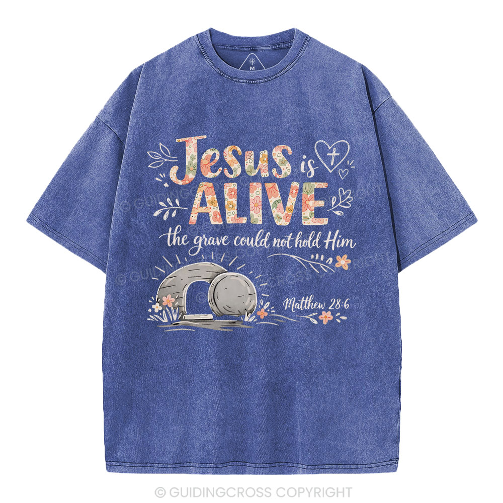 Jesus Is Alive easter Christian Washed T-Shirt