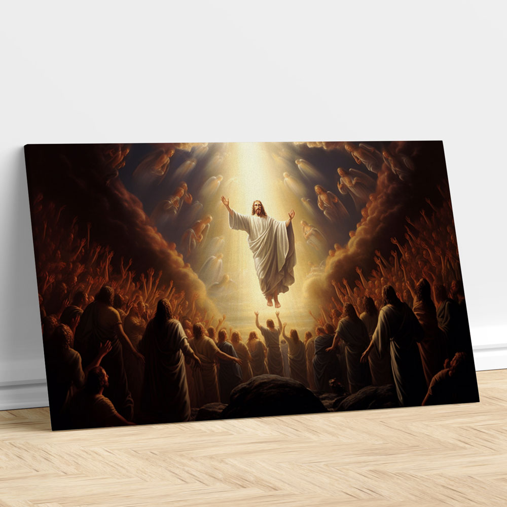 Resurrection And Ascension Of Jesus Christ Canvas Wall Art