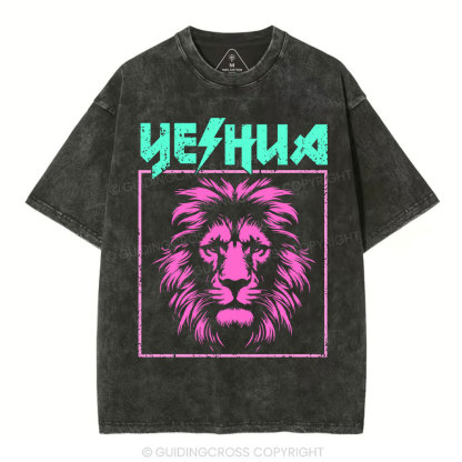 Yeshua Lion Christian Washed T-Shirt
