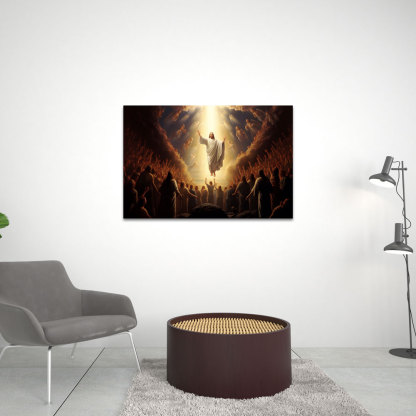 Resurrection And Ascension Of Jesus Christ Canvas Wall Art
