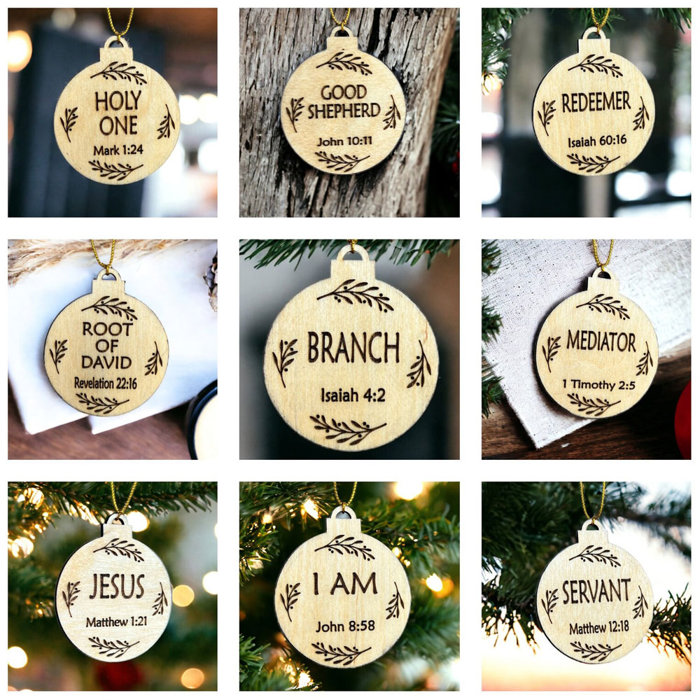 25 Names Of Jesus Christmas Advent Ornaments Sale - GuidingCross